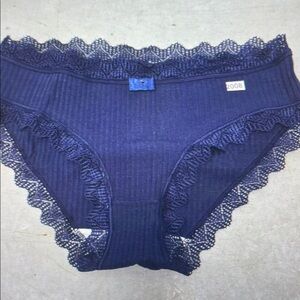 Lace Trimmed Blue Panties